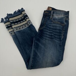 Driftwood Colette Blue Denim Embroidery Tassel Jeans Sz 26‎